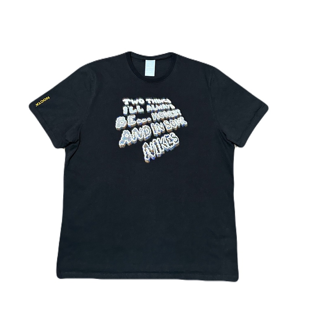 Nike Black Short Sleeve Graphic Tee with White and Yellow Accents